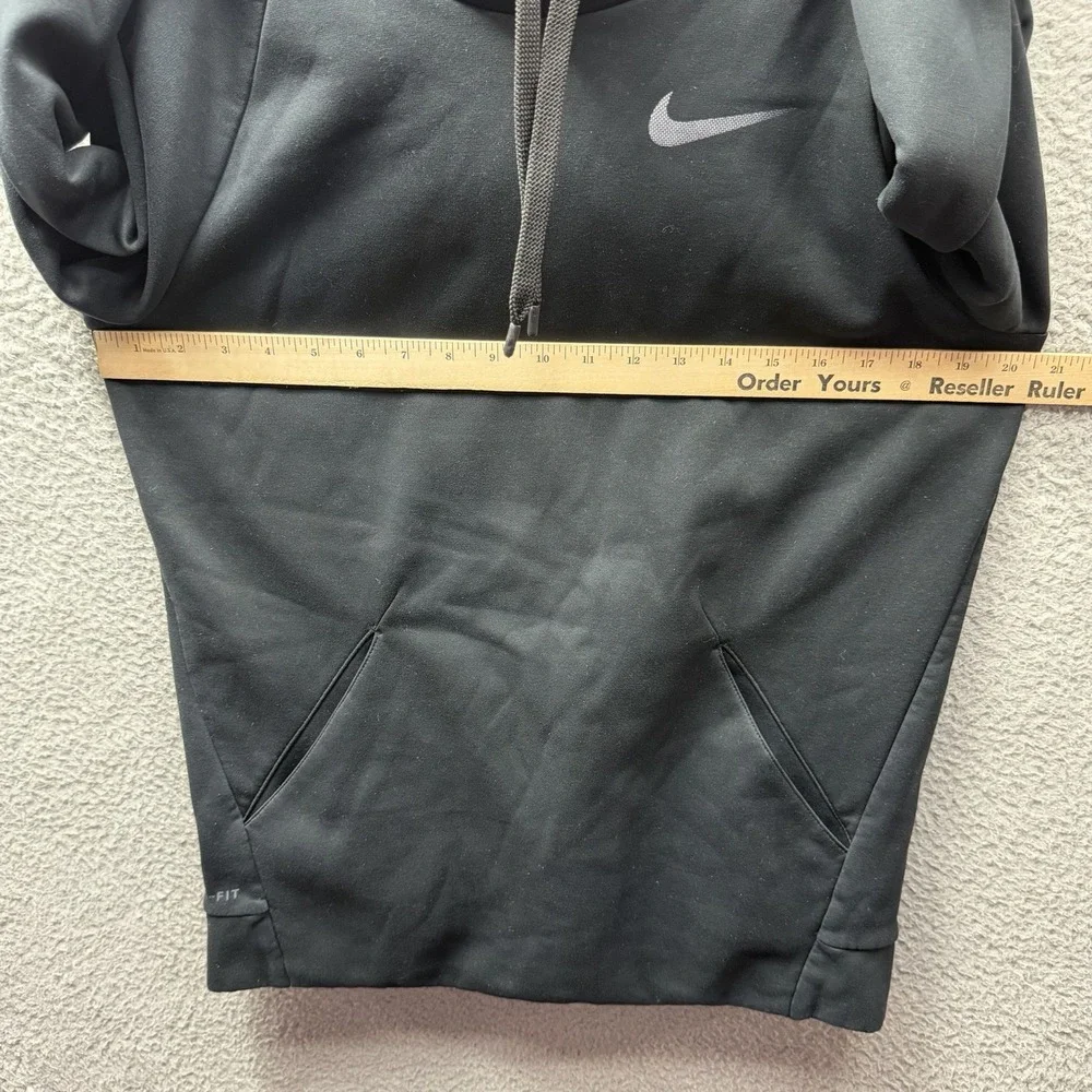 Nike DRI-FIT Hoodie Mens Size Small Black Pullover Thermal Fit Tonal Swoosh Logo